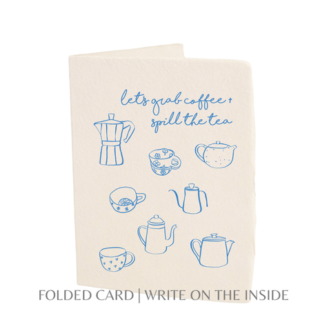 Paper Baristas - Grab Coffee + Spill Tea | Tea Set Coffee Mugs Greeting Card - Main Street Roasters®