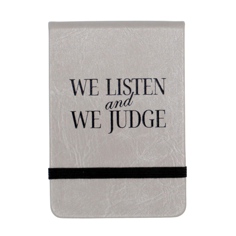 Leatherette Pocket Journal - We Listen and We Judge