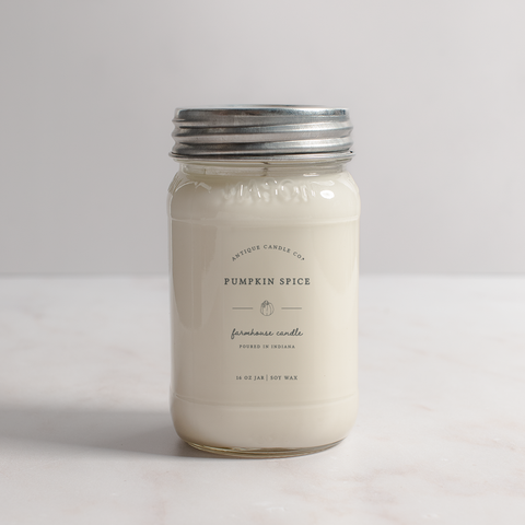 Antique Candle Co.® - Pumpkin Spice - Soy Wax Mason Jar Candle