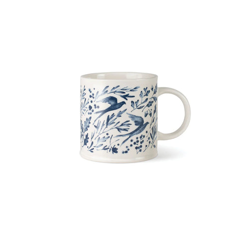 Blue and White Swallow Stoneware Mug - Main Street Roasters®