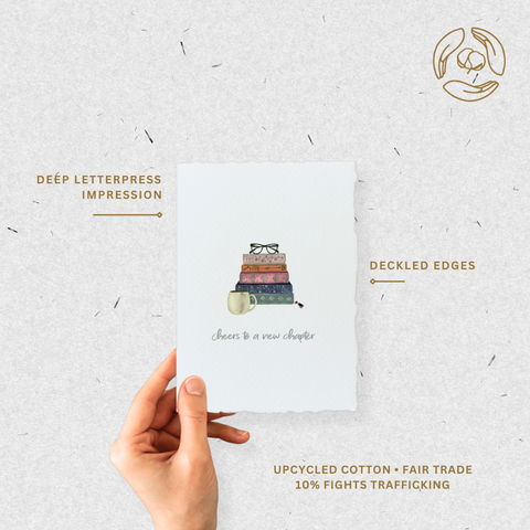 Cheers to a new chapter | Book Graduation Greeting Card Envelope - Paper Baristas