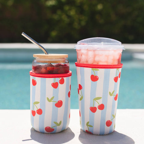 Pippi Post - Cherry Striped Drink Sleeve - Main Street Roasters®