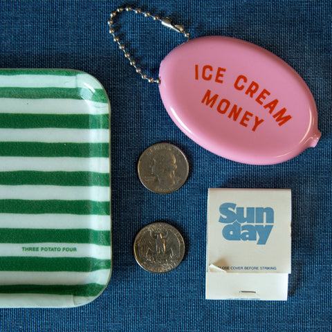 Coin Pouch - Ice Cream Money - Pink - Main Street Roasters