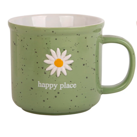 Daisy Camp Mug - Embossed - Green