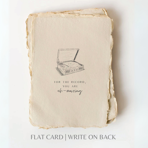 For the record You are Uh-mazing Greeting Card Front - Paper Baristas