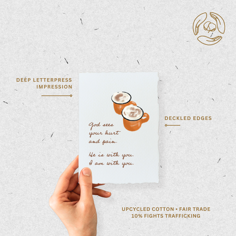 God sees your hurt + pain Greeting Card Info - Paper Baristas
