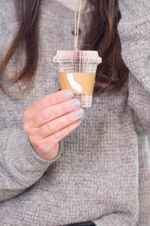 Indiana Coffee Ornament In Hand