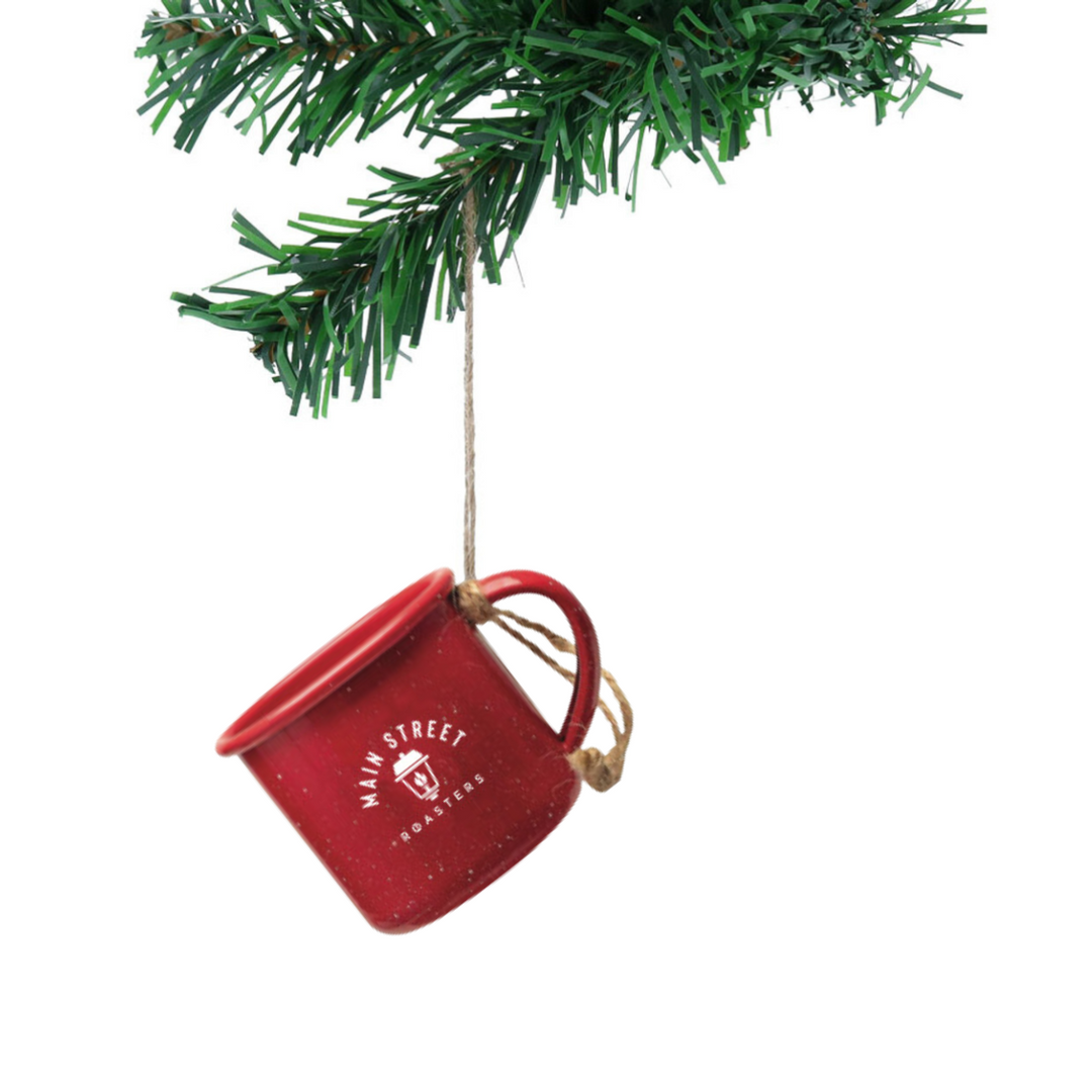 Main Street Roasters Mini Mug Ornament - Red