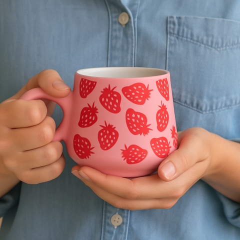 Pink Strawberry Mug