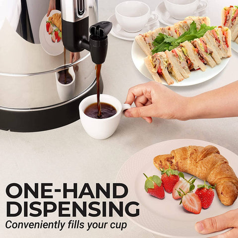 50 Cup Commercial Coffee Urn - One Hand Dispensing | Zulay Kitchen - Main Street Roasters
