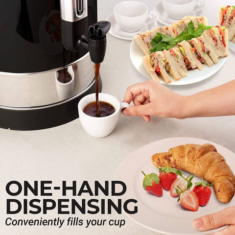 100 Cup Commercial Coffee Urn - One Hand Dispensing | Zulay Kitchen - Main Street Roasters