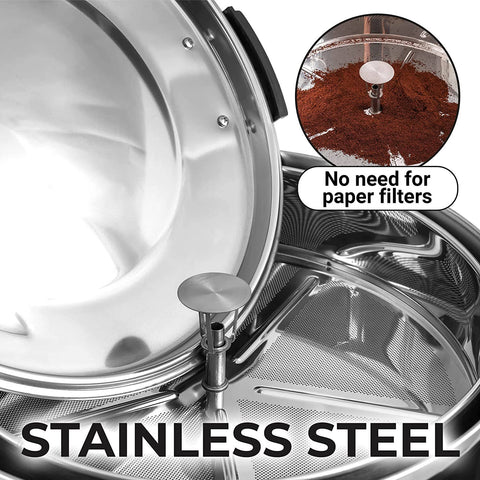 100 Cup Commercial Coffee Urn - Stainless Steel Filter | Black Zulay Kitchen - Main Street Roasters