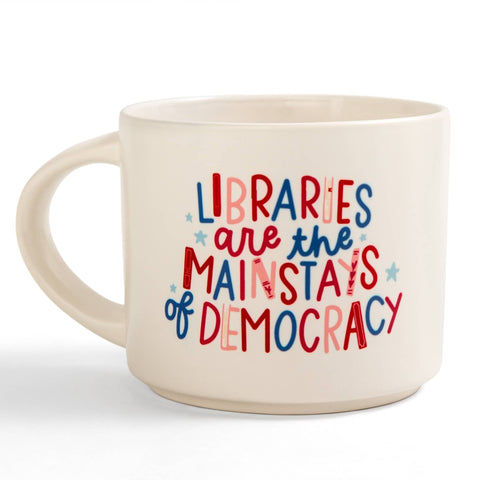 Pippi Post - Libraries Are The Mainstays Of Democracy Large Ceramic Mug - Main Street Roasters®