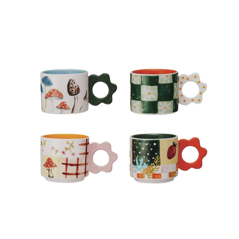 Spring Mugs w/ Flower Handles
