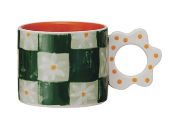 Spring Mugs w/ Flower Handles - Flowers