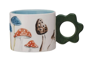 Spring Mugs w/ Flower Handles - Mushroom