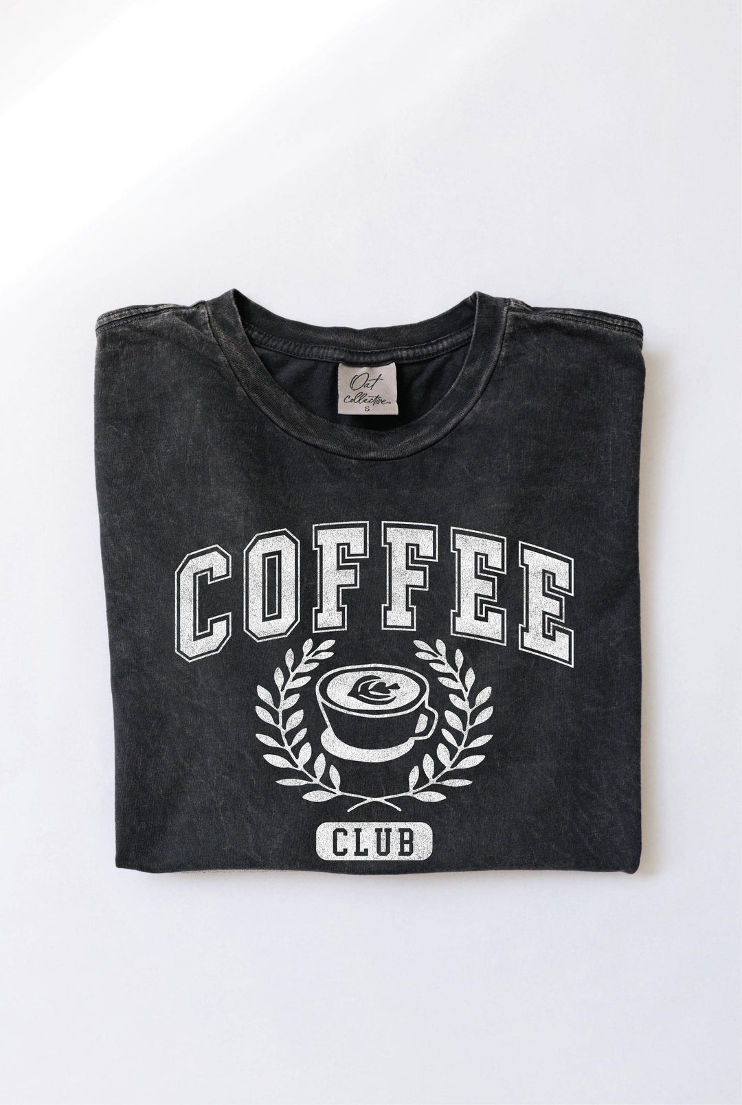 Mineral Black- Coffee Club Washed Graphic Top T-shirt - Main Street Roasters