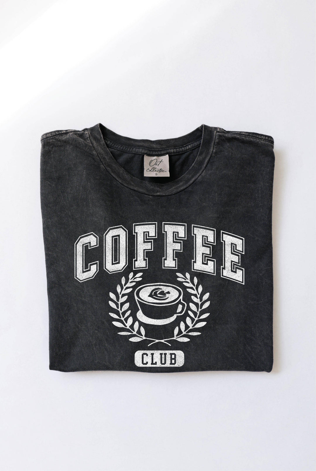 Mineral Black- Coffee Club Washed Graphic Top T-shirt