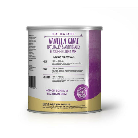Big Train Vanilla Chai Latte Mix - 1.9lb Can - Main Street Roasters