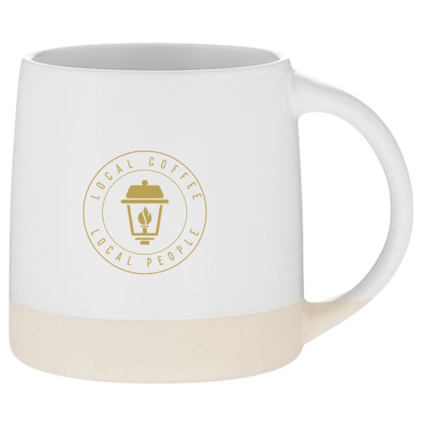 12 Ounce | Local People Gold Branded White Mug | Stoneware Main Street Roasters 