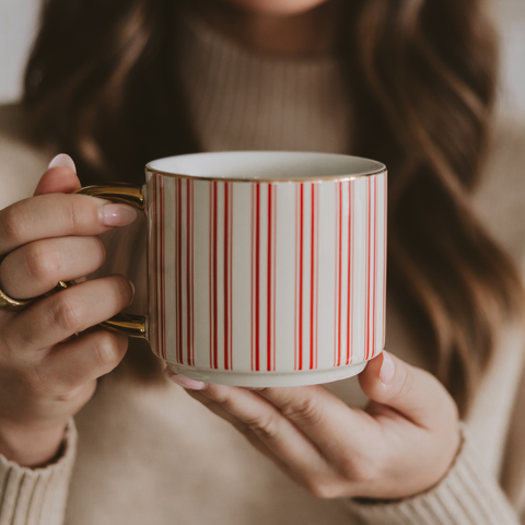 Sweet Water Decor - *NEW* Red Stripe Coffee Mug - Christmas Decor and Gifts - Main Street Roasters®