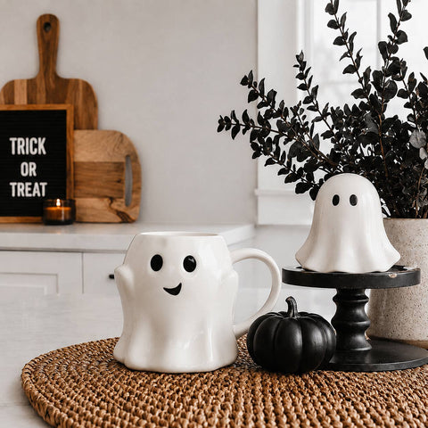Gia Roma - White Pumpkin Coffee Mug - Fall Decor & Gifts - Halloween