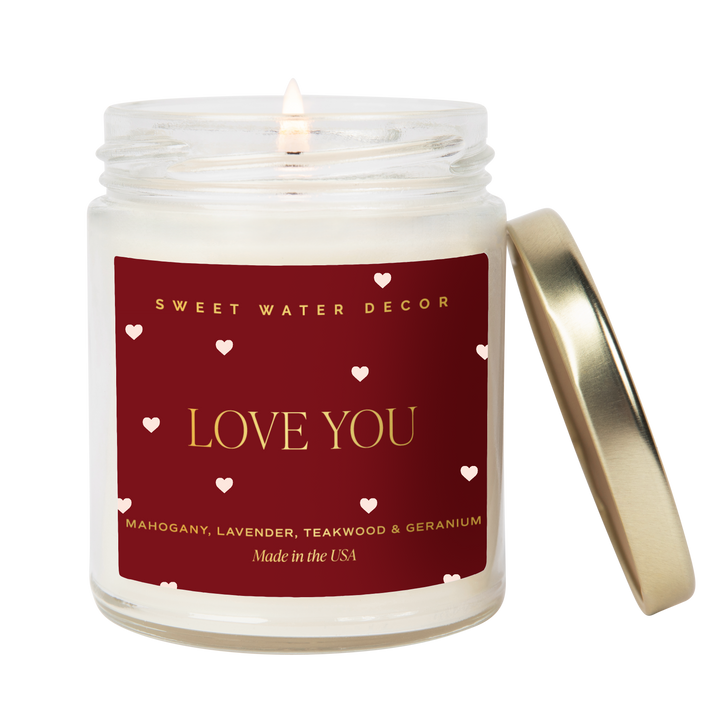 Love You Soy Candle (Gold Foil) | Sweet Water Decor - Main Street Roasters