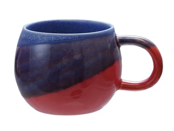 16 oz Stoneware Mug - Blue, Purple, & Red