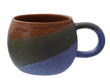 16 oz Stoneware Mug - Brown, Green, & Blue