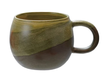 16 oz Stoneware Mug - Three Shades of Green