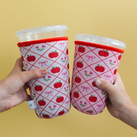 Pippi Post - Apples & Bows Teacher Drink Sleeve
