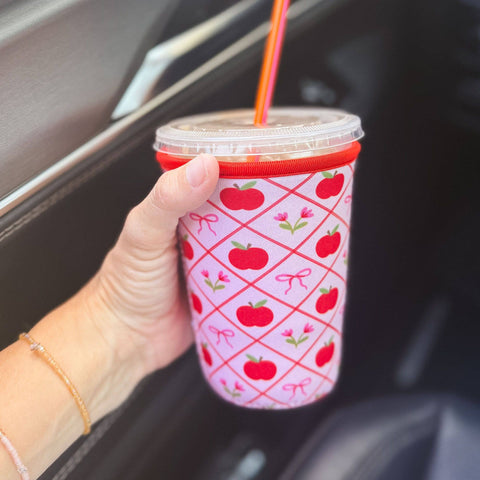 Pippi Post - Apples & Bows Teacher Drink Sleeve