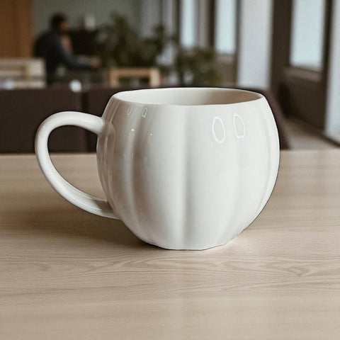 Gia Roma - Pumpkin Shaped Coffee Mug | 16.9oz Ceramic Fall Mug Unique