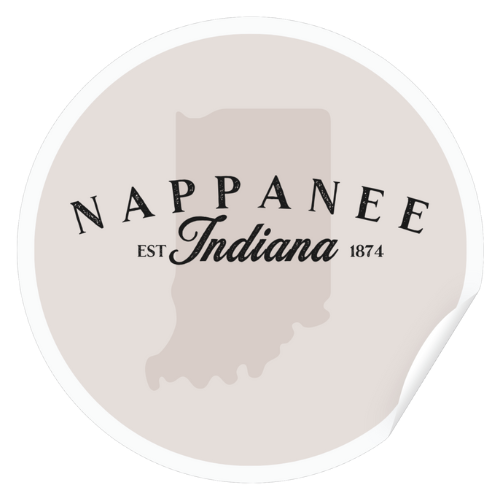 Nappanee, IN Custom Matte Circle Sticker