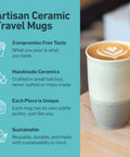 Nova Ceramics Travel Mugs - Mist Ceramic Mug – 12oz Reusable Travel Coffee Cup - Main Street Roasters®