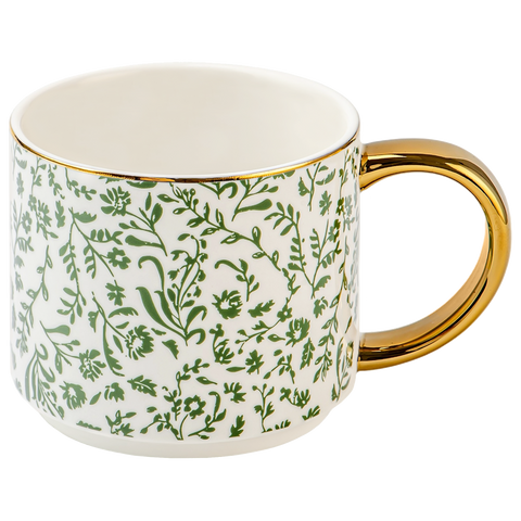 Green Floral Coffee Mug - Main Street Roasters®