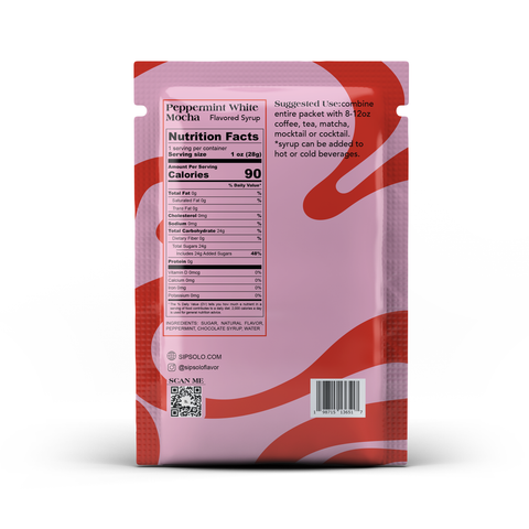 Sip Solo - Peppermint White Mocha Single-Serve Flavored Syrup - Main Street Roasters®