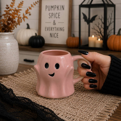 Gia Roma - Pumpkin Shaped Coffee Mug | 16.9oz Ceramic Fall Mug Unique