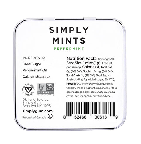 Simply Gum - Simply Mints - Peppermint | Pack of Six - Main Street Roasters®