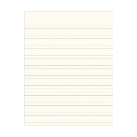 White paper with horizontal lines on a white background