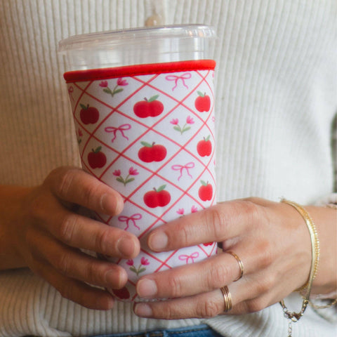 Pippi Post - Apples & Bows Teacher Drink Sleeve