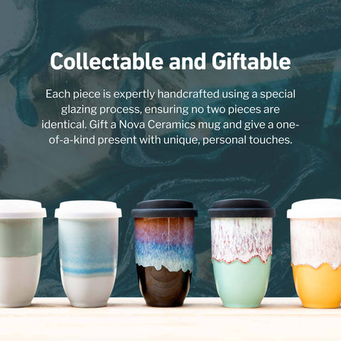 Nova Ceramics Travel Mugs - Mist Ceramic Mug – 12oz Reusable Travel Coffee Cup - Main Street Roasters®