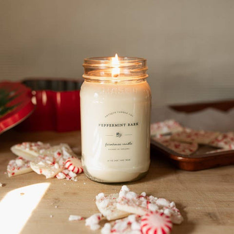 Antique Candle Co.® - Peppermint Bark - Soy Wax Mason Jar Candle - Main Street Roasters®