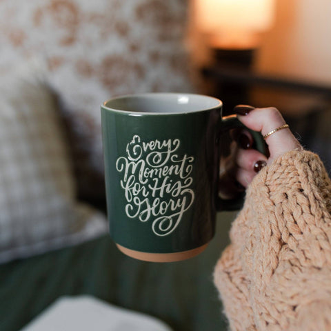 The Daily Grace Co - Every Moment for His Glory Leaf Green Mug