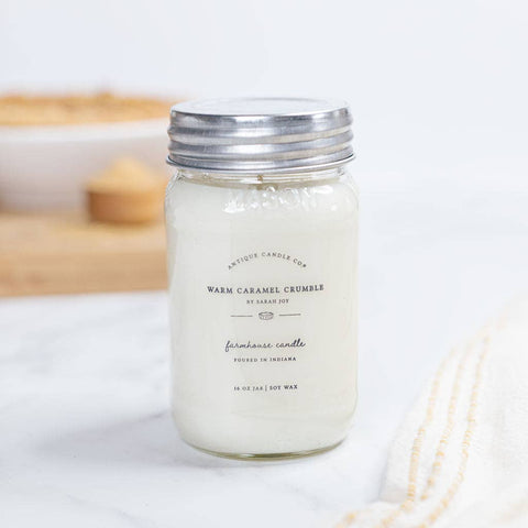 Antique Candle Co.® - Warm Caramel Crumble - Soy Wax Mason Jar Candle