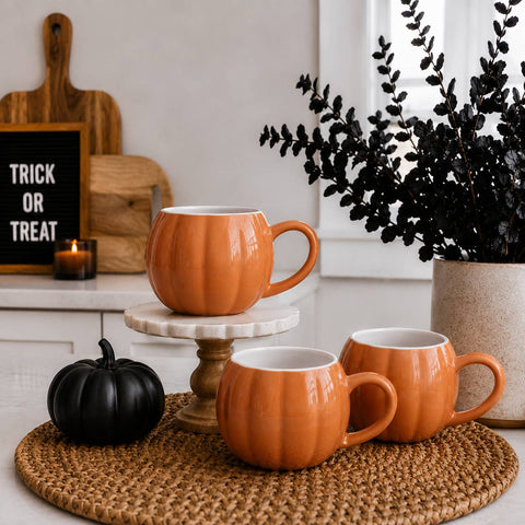 Gia Roma - White Pumpkin Coffee Mug - Fall Decor & Gifts - Halloween