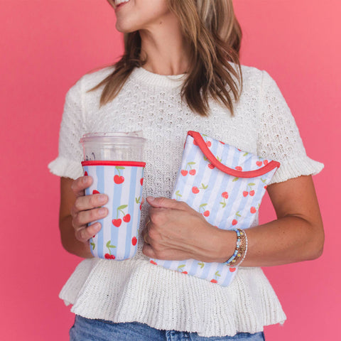 Pippi Post - Cherry Striped Drink Sleeve - Main Street Roasters®