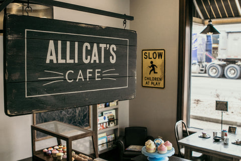 Alli Cat's Cafe Sign - Main Street Roasters