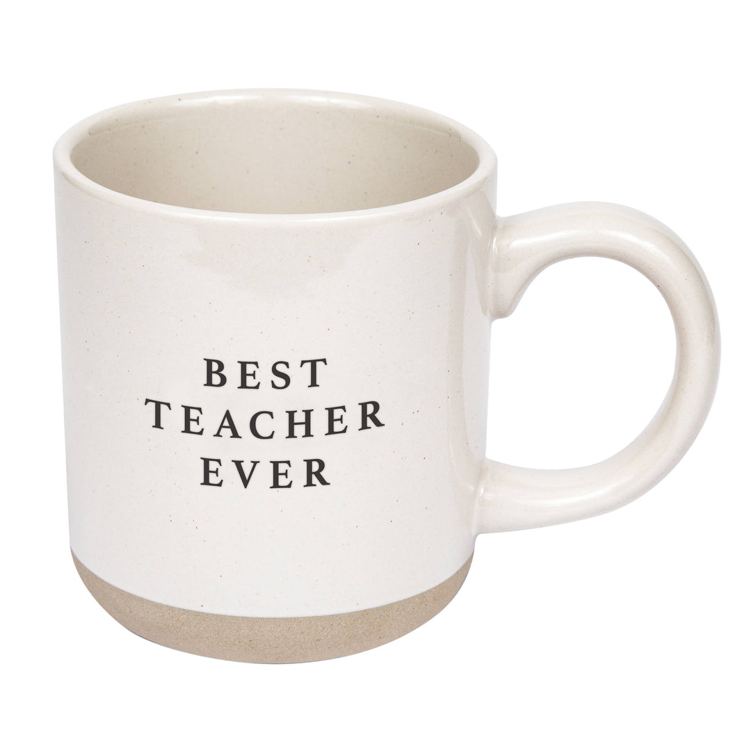 Best Teacher Ever Stoneware Coffee Mug - Front