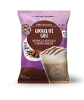 Purple and brown package of Big Train Chocolate Chai drink mix on a white background